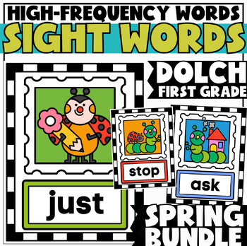 Preview of Spring 1st Grade High-Frequency Sight Words Practice Cards