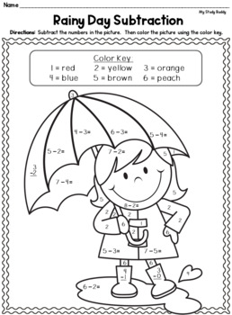 Spring Math Worksheets (Kindergarten, Spring Activities) by My Study Buddy