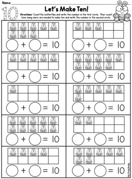 Spring Math Worksheets (Kindergarten, Spring Activities) by My Study Buddy