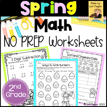 Preview of Spring 2nd Grade Math Worksheets