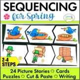 Spring 3 - 4 Step Sequencing Picture Card Activities with 