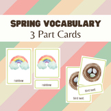 Spring 3 Part Cards | Montessori Language Cards | Seasonal