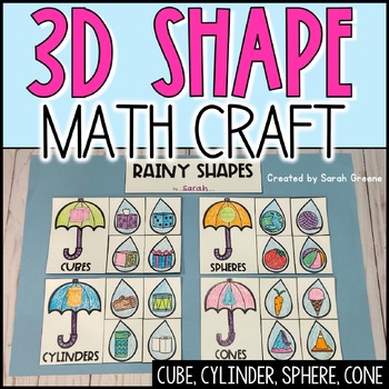 Preview of Spring 3D Shape Sort Math Craft