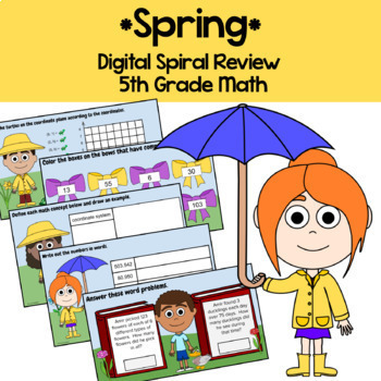 Preview of Spring 5th Grade Multiplication Google Slides | Math Facts Fluency