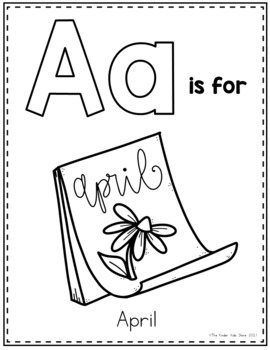 Preview of Spring A to Z Alphabet Coloring Pages