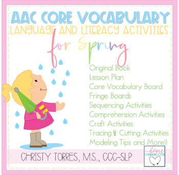 Preview of Spring AAC Core Vocabulary Activities | Classroom AAC Core Language Lessons