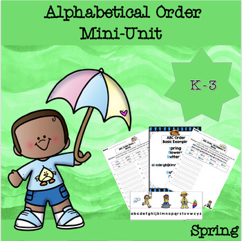 Preview of Spring ABC Order (Alphabetical) Worksheets, Posters, and Visual Aids Unit