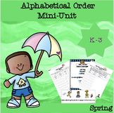 Spring ABC Order (Alphabetical) Worksheets, Posters, and V