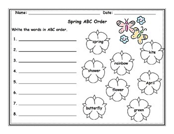 abc order worksheets kindergarten teaching resources tpt