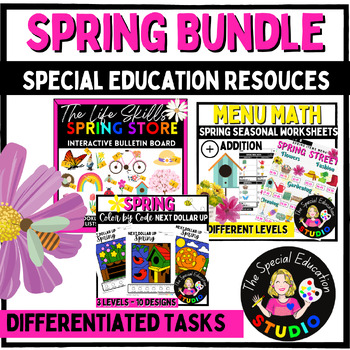 Preview of Spring ACTIVITIES BUNDLE Special Education Differentiated LIFE SKILLS Task PDF