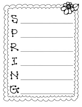 Spring Acrostic Poem by Teaching with Smiles | TPT