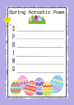 Spring Acrostic Poem by Navigation Education | TPT