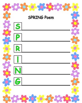 Spring Acrostic Poem by Special Educator and Advocate | TPT