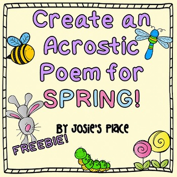 Preview of Spring Acrostic Poem FREEBIE!