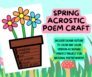 Spring Acrostic Poem Flower Pot Craft | Bulletin Board Craft by Crafts ...