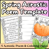 Spring Acrostic Poem Template, Coloring Pages, and Lesson Plan