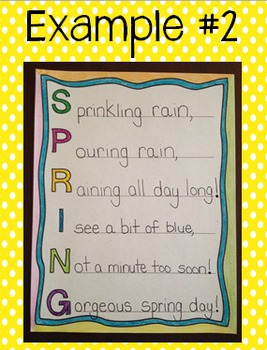 Spring Acrostic Poem Template {FREE!} by TheHappyTeacher | TPT