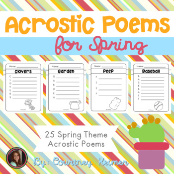 Spring Acrostic Poem Templates by Courtney Keimer | TPT