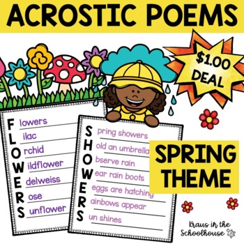 Spring Acrostic Poem Templates | Dollar Deal by Kraus in the Schoolhouse