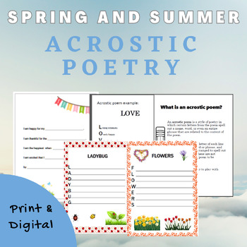 Spring Acrostic Poem Templates 