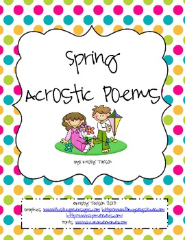 Spring Acrostic Poems by Kindergarten Kristy | Teachers Pay Teachers