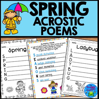 Preview of Spring Acrostic Poems | Spring Writing Activity | Spring Bulletin Board