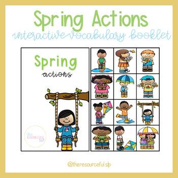 Preview of Spring Actions Interactive Vocabulary Booklet