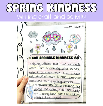 Preview of Spring Activities | April Coloring and Writing | Kindness Craft | Spring SEL