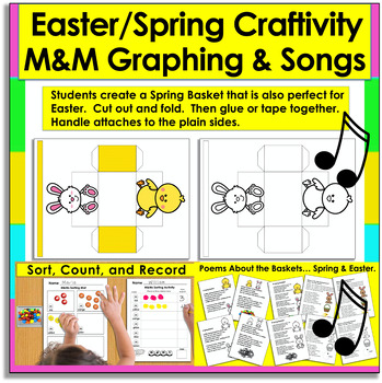 Preview of M&M Math and Literacy Center with a Spring or Easter Craft
