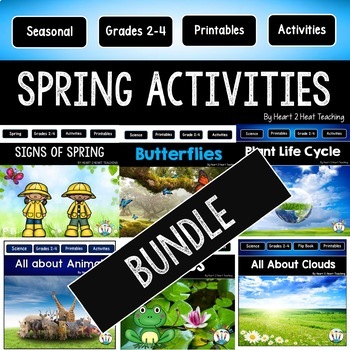 Preview of Spring Activities Bundle Life Cycle of a Butterfly Frog Plant Clouds Worksheet