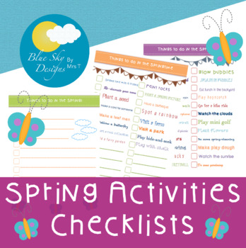 Preview of Spring Activities Checklists