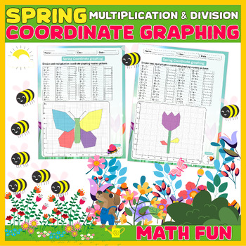 Preview of Spring Math Activities | Coordinate Graphing Mystery Pictures Worksheets