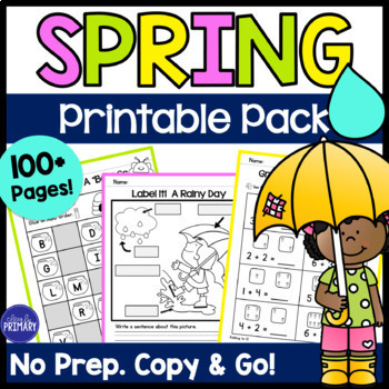 Preview of Spring Math & Literacy Worksheets & Activities, Spring Morning Work Packet