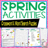 Spring Activities Crossword Puzzle and Word Searches