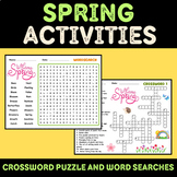 Spring Activities Crossword Puzzle and Word Searches Grade