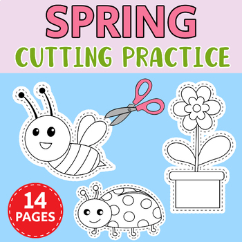 Spring Cutting Practice, Scissor Skills Practice, Worksheets for