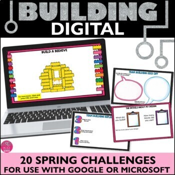 Preview of Spring Activities Digital Building LEGO Easter Google Challenges Mouse Practice