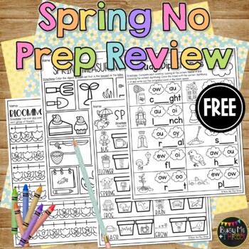 Preview of Spring Activities ELA and MATH REVIEW 1st Grade No Prep Printables FREEBIE