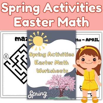 Preview of Spring Activities Easter Math  Worksheets - April Spring Break Activities