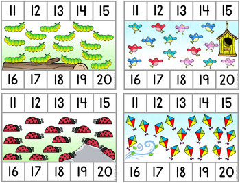 spring activities free clip cards counting 11 20 spring