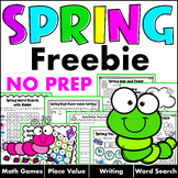 Free Spring Activities Math Games, Writing, Word Search: S