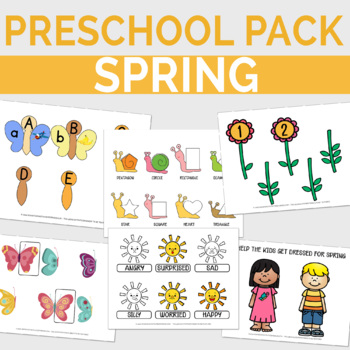 Toddler and Preschool Spring Learning Activities Packet