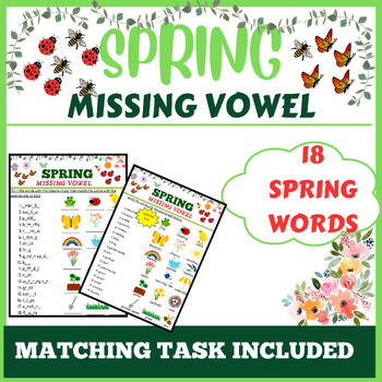 Preview of Spring Activities: Vocabulary Missing Vowels & Matching Task