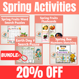 Spring Activities : Word search, Flashcards, Numbers matching