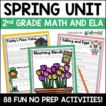 Preview of Spring Activities & Worksheets No Prep Math Reading Grammar Writing