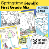 Spring Activities, Writing, Math, Skip Counting, Rhyming, Syllables Mixed Bundle