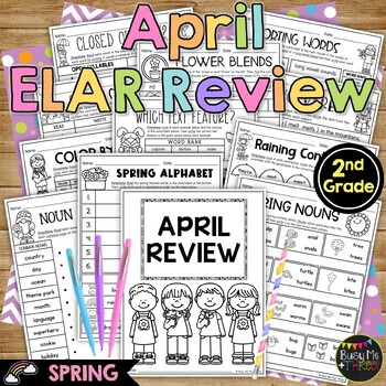 Preview of Spring Activities for April 2nd Grade ELAR REVIEW No Prep Printables Word Work