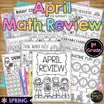 Preview of Spring Activities for April MATH Review 1st Grade No Prep Printables Money