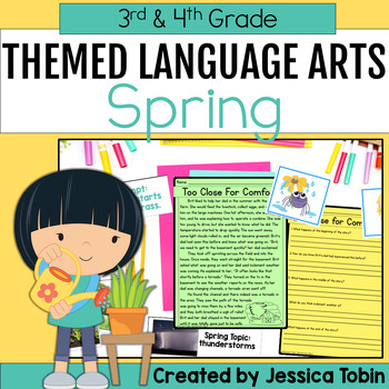 Preview of Spring Activities for ELA 3rd & 4th- Seasonal Standards-Based ELA