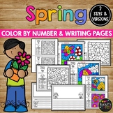 Spring Activities for Writing and Math | Color by Number a